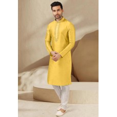 Yellow Dupion Silk Kurta Pajama 279705