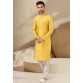 Yellow Dupion Silk Kurta Pajama 279705