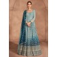 Sky Blue Georgette Embroidered Long Anarkali Suit 307572