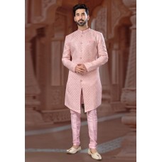 Pink Jacquard Indo Western Sherwani 282249
