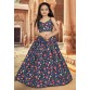 Navy Blue Silk Kids Lehenga Choli 266412