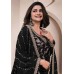 Prachi Desai Black Chinon Sharara Suit 308826