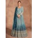 Sky Blue Georgette Embroidered Long Anarkali Suit 307572